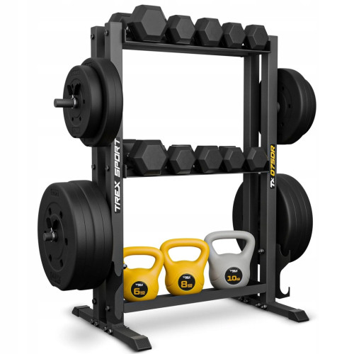 3-рівнева стійка для гантелей 690кг Trex Sport TX-075DR 3-рівнева стійка для гантелей 690кг Trex Sport TX-075DR