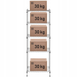 Металевий стелаж для зберігання Royal Catering RCMR-1500P19 до 150 кг