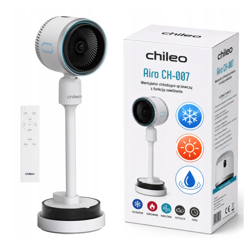 Кімнатний вентилятор CHILEO AIRO CH-007 4-в-1 з обігрівом, охолодженням, зволоженням та іонізацією Кімнатний вентилятор CHILEO AIRO CH-007 4-в-1 з обігрівом, охолодженням, зволоженням та іонізацією