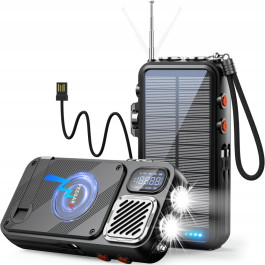 Feegar MILITARY Powerbank Radio — багатофункціональний аварійний радіоприймач, Power Bank 16000 мАг, Bluetooth, сонячна панель, динамо