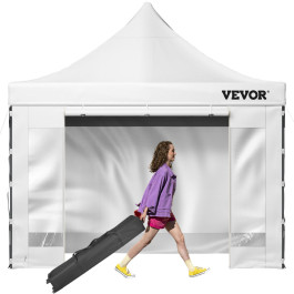 Складана альтанка VEVOR 3x3 м, 240 г, поліестер з ПВХ-покриттям, розсувна альтанка, 1,95-2,13 м, регульована, для вечірок, пляжу, біла, для весіль або інших комерційних заходів