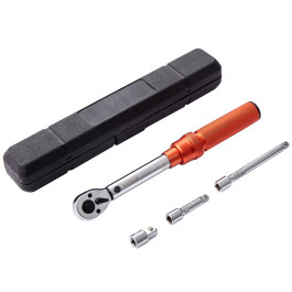 Динамометричний ключ VEVOR 1/4", 2,3-23 Нм, набір для велосипедів та мотоциклів, похибка ±3%, 2 подовжувачі 127 та 76,2 мм, адаптер 1/2-1/4", регульована головка тріскачки 72 зубці