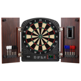 Набір мішені для дартсу VEVOR Home Dart Board Center та шафи 34,3 см, висувна шафа для дартсу з електронною системою підрахунку очок та легким складанням, у комплекті з усіма аксесуарами для вечірок