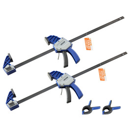 Комплект із 2 столярних затискачів VEVOR, отвір 60,96 см, затискач Quick-Grip F вантажопідйомністю 154 кг, глибина 84,6 мм, комплект затискачів з пластику та вуглецевої сталі, для металообробки