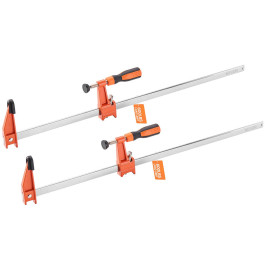 Затискачі VEVOR Carpenter's Clamps, комплект з 2 штук, отвір 24 дюйми, фіксуючий F-подібний затискач на 600 фунтів, глибина 2,5 дюйма, чавун та вуглецева сталь, прості у використанні, металообробка