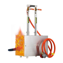 Портативна кузня VEVOR на пропані з 2 пальниками 1427 °C, квадратна ковальська піч, нержавіюча сталь, інструменти та обладнання для газового кування, плавильна піч, що використовується в куванні металу
