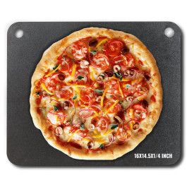 VEVOR Pizza Steel, сталева форма для випікання піци 16" x 14,5" x 1/4" для духовки, камінь для випікання піци з вуглецевої сталі з попередньо приправленими спеціями та в 20 разів вищою провідністю, міцна форма для піци для смаження на грилі