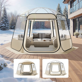 Намет VEVOR Bubble, 336 x 305 x 220 см, прозорий, садовий намет Igloo з вікнами, панорамний огляд 540°, для 8-10 осіб, тераса, задній двір