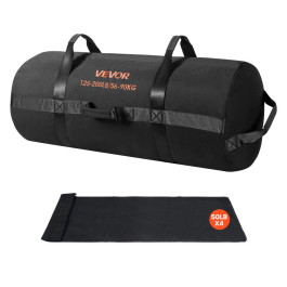 Міцний боксерський мішок VEVOR Workout Sandbag з ручками, регульований, 56-90 кг, для силових тренувань, крос-тренінгу, тренувань у тренажерному залі, чорний (без наповнювача)