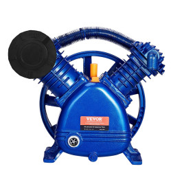 Повітряний компресор VEVOR, 5,5 к.с., 5,75 куб. футів/хв при 90 PSI, двоциліндровий поршневий повітряний компресор з масляним змащенням, двоступеневий чавунний V-подібний повітряний компресор з максимальним тиском 185 PSI