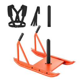 VEVOR Power Sled, силові тренувальні сани, що покращують швидкість під час спортивних вправ, фітнес-обладнання з ручкою, сумісне з дисками діаметром 25/51 мм, помаранчеве