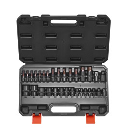 Набір торцевих головок VEVOR Torx, 31 предмет, T8-T70 та E4-E24, легована сталь S2 та хромована сталь, привідні головки 1/4 та 3/8 дюйма та 1/2 дюйма, з адаптером та футляром для зберігання