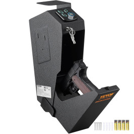 Настінний сейф для зброї VEVOR Gun Safe, 1 сейф для зброї, безпечний з відбитком пальця, ключем або паролем, холоднокатаний сталевий сейф для зброї, 370 x 190 x 86 мм, настінний сейф для зброї
