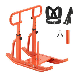 VEVOR Power Sled, силові тренувальні сани, що покращують швидкість під час спортивних вправ, фітнес-тренажер з ручкою, сумісний з дисками діаметром 25/51 мм