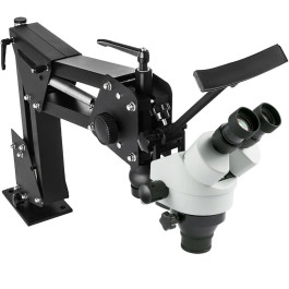 Тринокулярний стереомікроскоп VEVOR Zoom WF10X 20 мм, бінокулярний стереомікроскоп зі стійкою для ювелірних інструментів (3,5X-90X), складовий мікроскоп, 1 шт. (упаковка з 1), всеспрямований мікроскоп