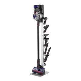 Підставка для пилососа VEVOR 126 см, сумісна з вертикальними пилососами Dyson G5 V15 V12 V11 V10 V8 V7 V6 та аксесуарами, підлогова підставка, ручка з 6 гачками та нековзними накладками, сріблястий колір