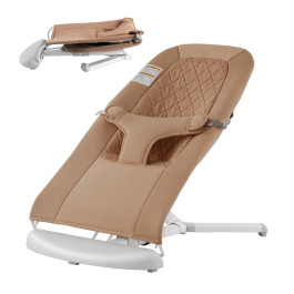 VEVOR Baby Rocker, крісло-гойдалка для малюків від 0 до 9 місяців, сидіння-гойдалка для новонароджених з 2 кутами нахилу та 3-точковими ременями безпеки, дитяча гойдалка з сумкою для використання в приміщенні та на вулиці, 651 x 410 x 600 мм, колір верблю