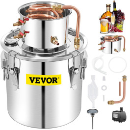 Дистилятор для самогону VEVOR 50 л, водно-спиртовий, Φ40 x 40 см, 6,92 кг, зручний у використанні, може використовуватися для дистиляції фруктового вина, води, бренді та ефірних олій