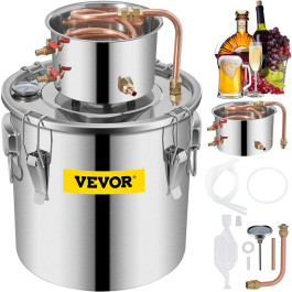 Бойлер для дистильованої води VEVOR 8GAL, бойлер для дистильованої води Moonlight, дистильована вода, дистилятор спиртової води, дистиляція вина зі сталі та червоної міді 8GAL