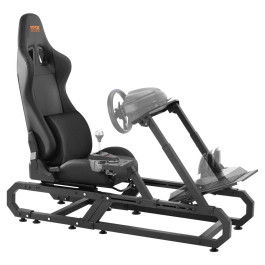 Підставка для керма VEVOR Racing для Logitech G923/G920/G29, кокпіт із міцної сталі для симулятора водіння - Thrustmaster T248P, регульована висота керма та кут нахилу педалей, максимальне навантаження 150 кг, компактна